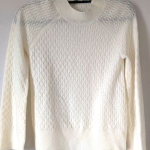 Loft - white high crewneck sweater - size PXS